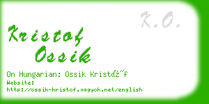 kristof ossik business card